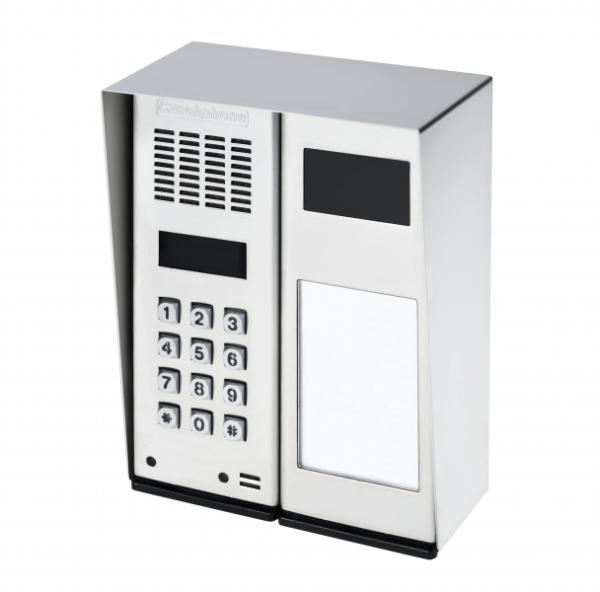 CZECHPHONE 4004005585-Zvonkové tablo DUO+, kód. klávesn. až 12 jmen+RFID MIFARE(2M)-stříška