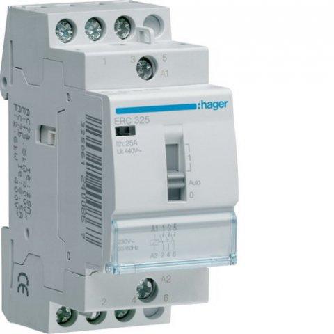 HAGER ERL425SDC - Stykač se sníž. hlučností 25A, 4S, 12V DC