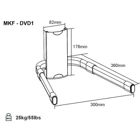 MKF-DVD1 B , Držák pro VCR / SAT / DVD -  Držák pro VCR / SAT / DVD a další komponenty