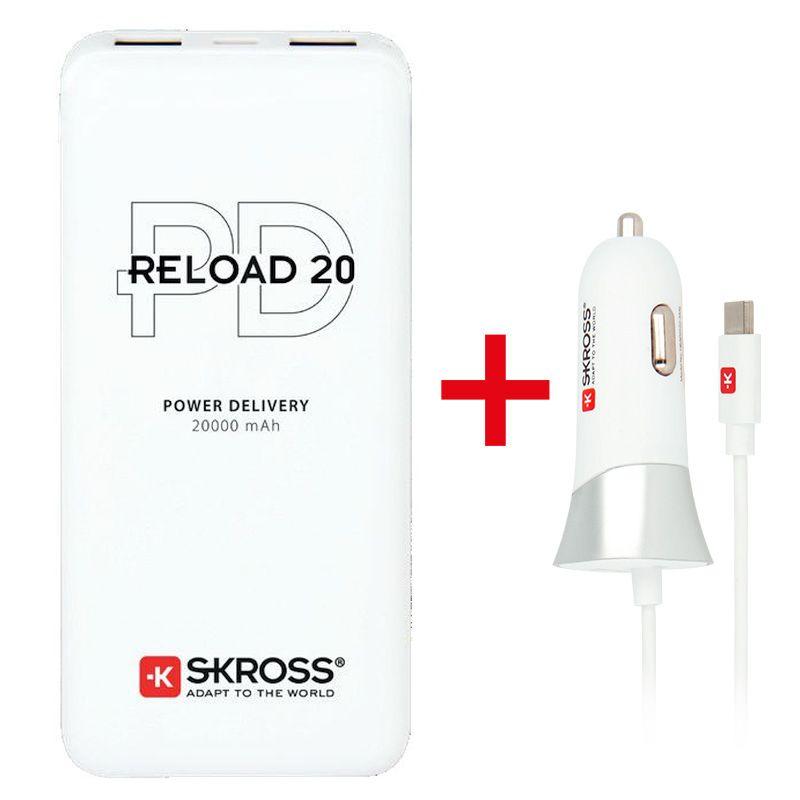 SKROSS promo akce powerbank Reload 20 PD + USB Car Charger zdarma