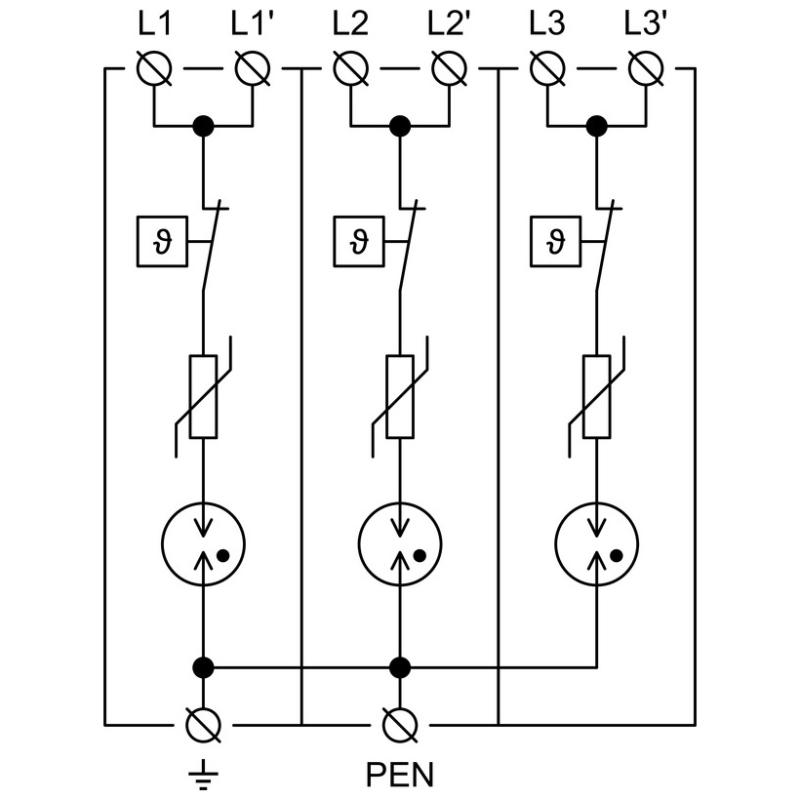HAKEL 10464 HLSA25G-255/3+0 SPD - Svodič impulz. proudů a rázového přepětí typu T1+T2+T3