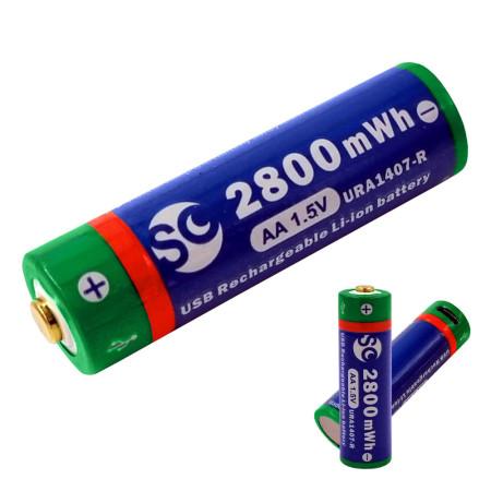 MKF-USB/2800mWh Baterie nabíjecí, AA Li-Ion - * Nabíjecí Li-ion USB baterie AA 1,5 V