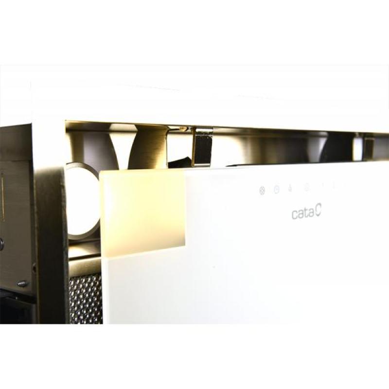 CATA GC DUAL 45 Bílé sklo - Vestavná digestoř, 45 cm (pro 60 cm skříňku), nerez/bílé sklo
