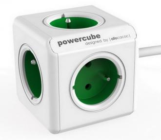 PowerCube Extended, prodlužovací zásuvka, 1,5 m, zelená