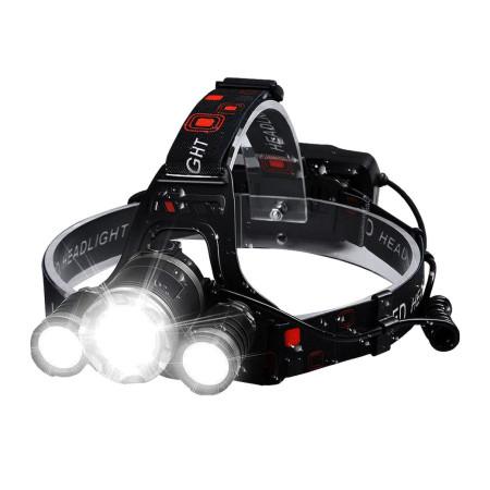 MKF-Headlight 3LED - LED nabíjecí čelovka, 3× LED s vysokou svítivostí až 1000 lm