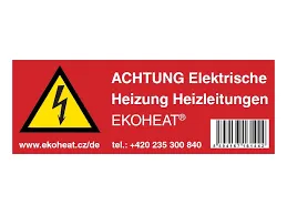 Výstražný štítek "ACHTUNG Elektrische Heizung!"  Německy