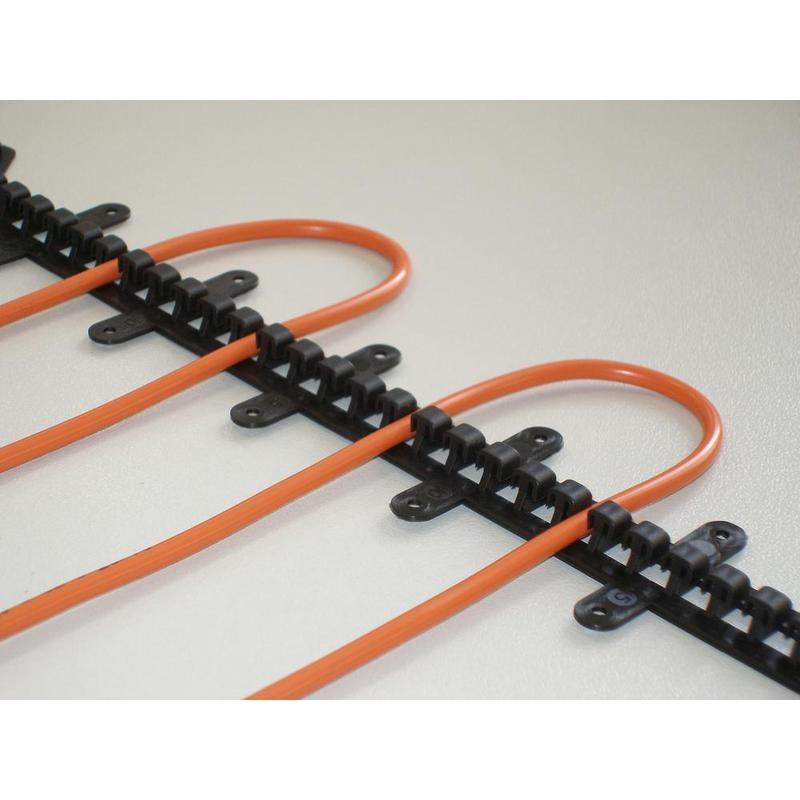 FENIX plast. T-lišta- plast. lišta k fixaci top. kabelů-délka 0,5 m; rozteč 1 cm(2350009)