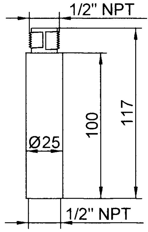 GROTHE 38003 - Prodlužovací nástavec (100 mm) k upevňovacímu prvku, šedý