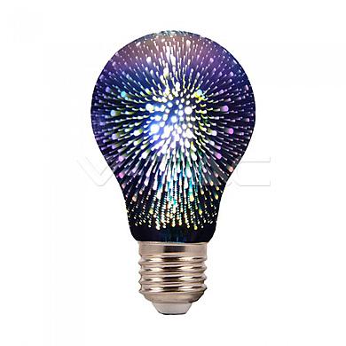 LED Bulb - 3W E27 Filament 3D A60 3000K , VT-2203