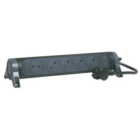LEGRAND 049453 - Prodlužovací přívod, otočný, zásuvka 5x2P+T, 1,5m kabel, černá/tmavě šedá