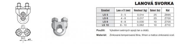 TREMIS LS 6 (Z700) Lanová svorka 4-6 mm, zinkovaná litina