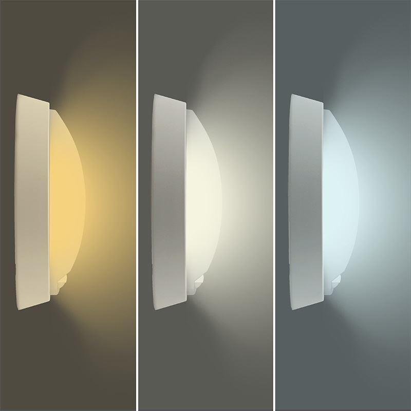 Solight LED venkovní osvětlení se senzorem a nastavitelnou CCT, 18W, 1350lm, 22cm, 2v1 - bílý a čern