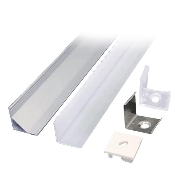 Solight hliníkový profil pro LED pásky rohový, 16x16mm, mléčný difuzor, 1m