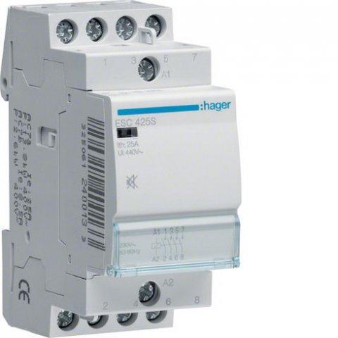 HAGER ESC426S - Stykač se sníž. hlučností 25A, 4R, 230V AC