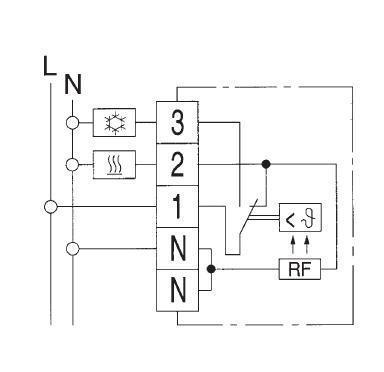 FENIX Eberle RTR-E 6721 - Bimetalový prostorový termostat (5...30 °C), přepínací kontakt 10 A (40660