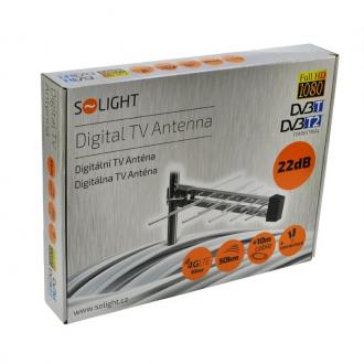 Solight venkovní DVB-T anténa, 22dB, UHF, 21. - 60. kanál, LTE/4G filtr