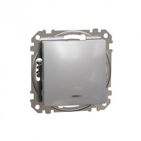 SCHNEIDER Sedna  SDD113101L - Spínač jednopólový ř.1 orientační kontrolka, Aluminium