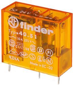 FINDER 40518024 Relé, 1P/10A, 24V AC, 5 mm