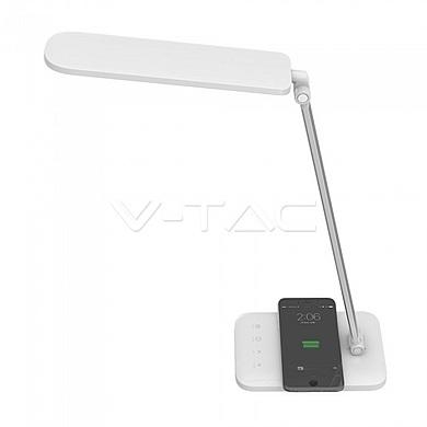 16W LED Table Lamp With Wireless Charger 3 in 1 White,  VT-1027