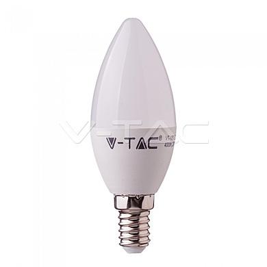 LED Bulb - SAMSUNG CHIP 7W E14 Plastic Candle 4000K,  VT-268