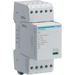 HAGER SPN403N - Svodič přepětí T3, 3P+N 255/440 V, In 3 kA (8/20)
