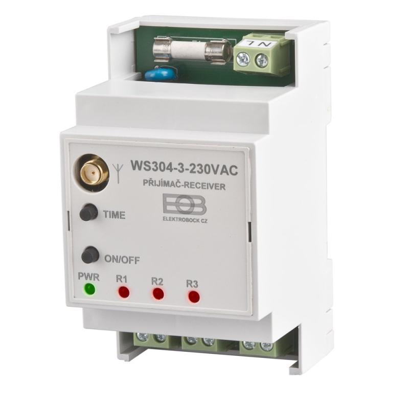 ELEKTROBOCK WS304-3-230VAC - Přijímač na DIN lištu 
Un-230VAC
3 kanálový