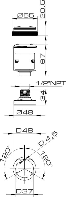 GROTHE 38610 - Základní prvek T-MINI s podstavcem