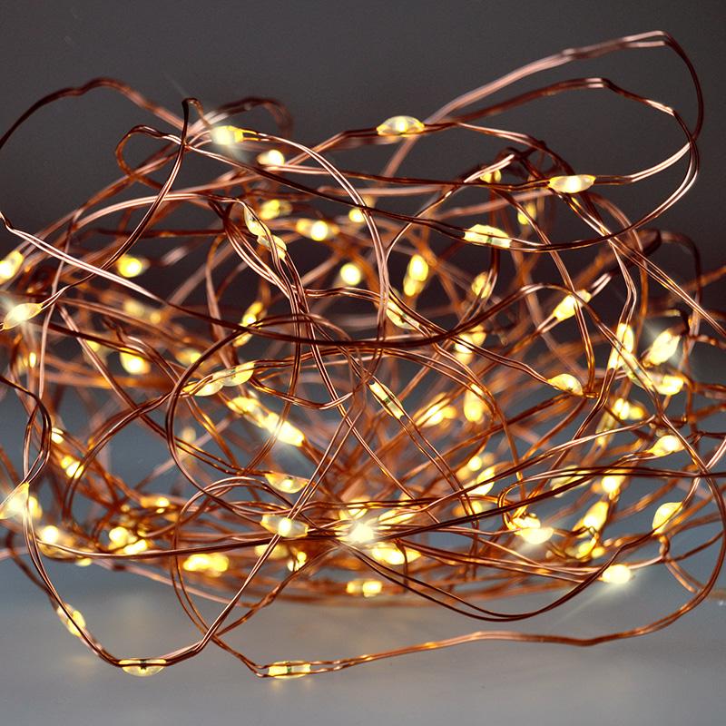 Solight vánoční řetěz měděný, 30x mini LED, 3m, 3 x AA, teplé světlo