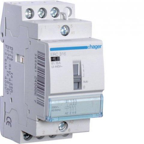HAGER ERC416 - Instalační relé 16A, 4S, 230V AC