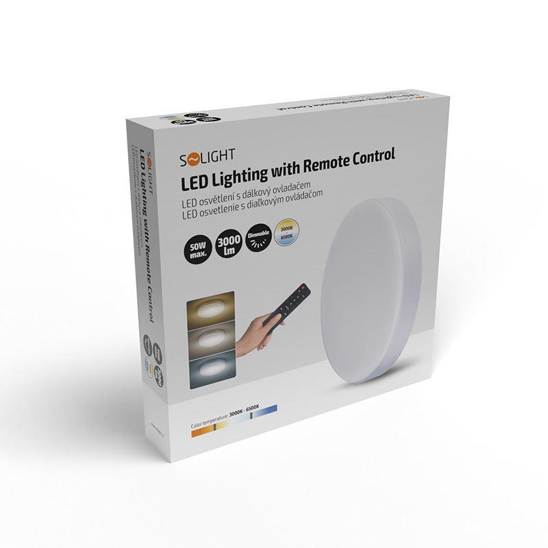 Solight LED osvětlení s dálkový ovladačem, 50W, 3000lm, 40cm, změna chromatičnosti, stmívatelné, bíl