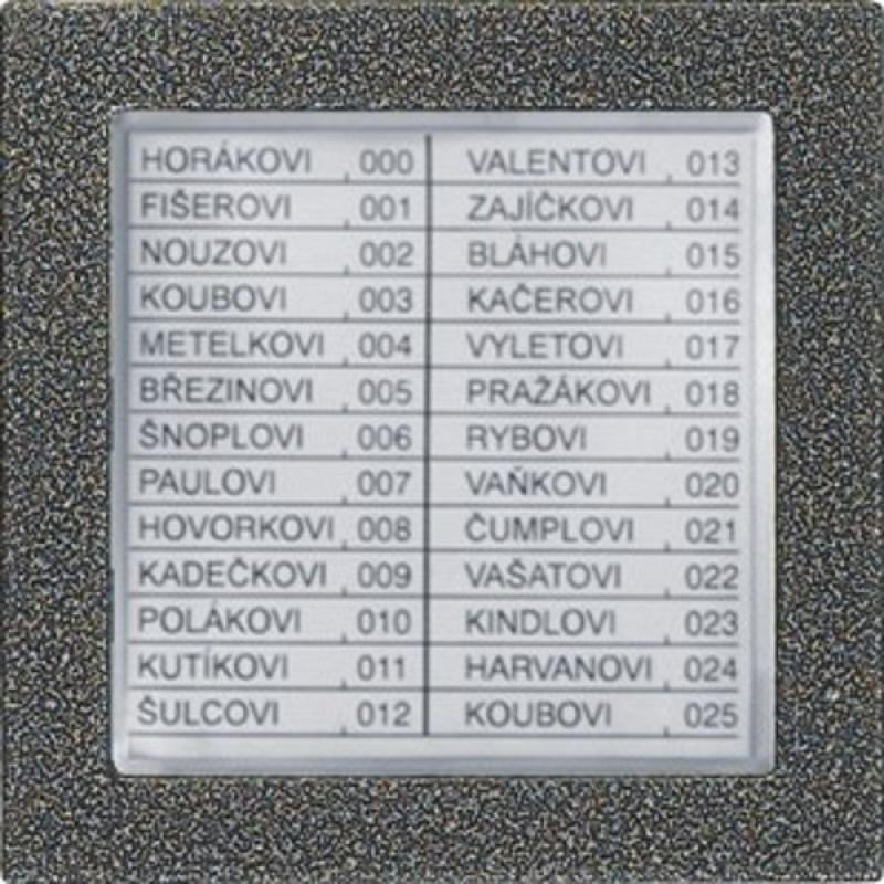 TESLA STROPKOV 4FN 230 92.2 - Modul popisný KARAT 2-BUS s podsvitem (antika stříbrná)