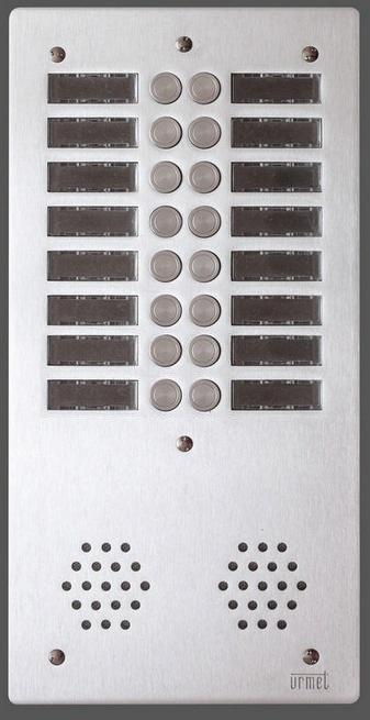 URMET AV2016P Vandalizmu odolný tlačítkový panel, 16 tlačítek, 2 sloupce