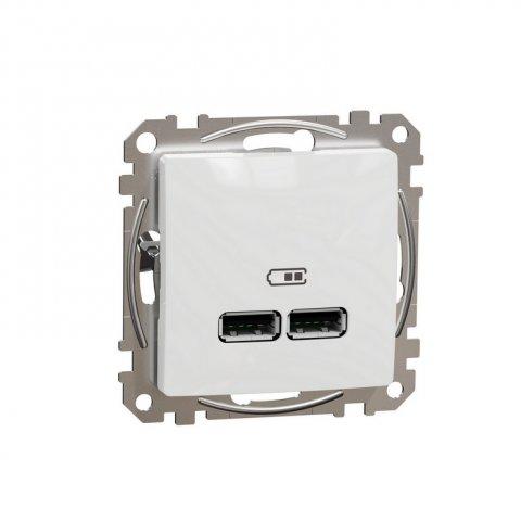 SCHNEIDER Sedna  SDD111401 - Dvojitá USB A+A nabíječka 2.1A, Bílá