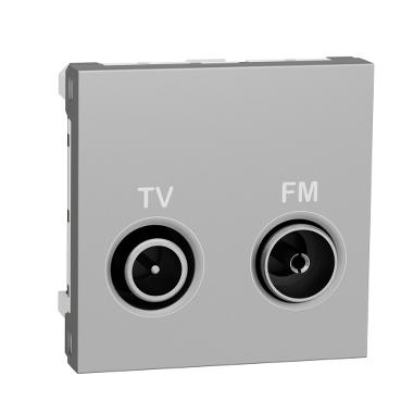 SCHNEIDER Unica NU345130 - Zásuvka TV/R individuální, 11 dB, 2M, hliníková