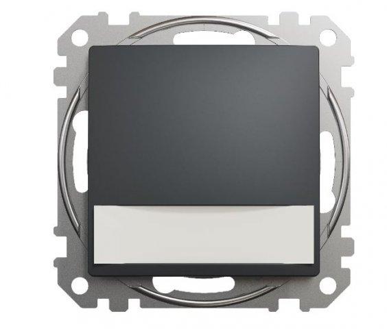 SCHNEIDER Sedna  SDD114143L - Tlačítko 12V orientační kontrolka a popisové pole, Antracit