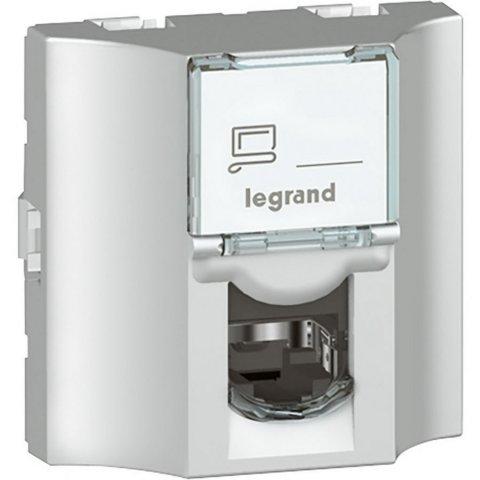 LEGRAND Mosaic 078627 - Průběžná zásuvka datová,  RJ45, FTP, 2M, Cat6, hliník