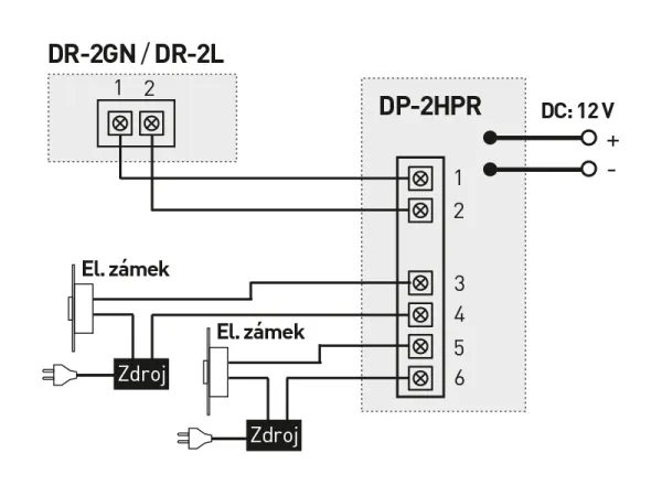 COMMAX DP-2HPRD - domácí telefon, systém 1+n, 2 spín. kont.  (0100-321)