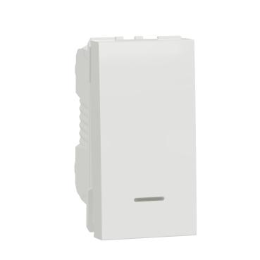 SCHNEIDER Unica NU310618NSC - Tlačítko s orientační kontrolkou, 1/0So, šroubové, 1M, Bílá