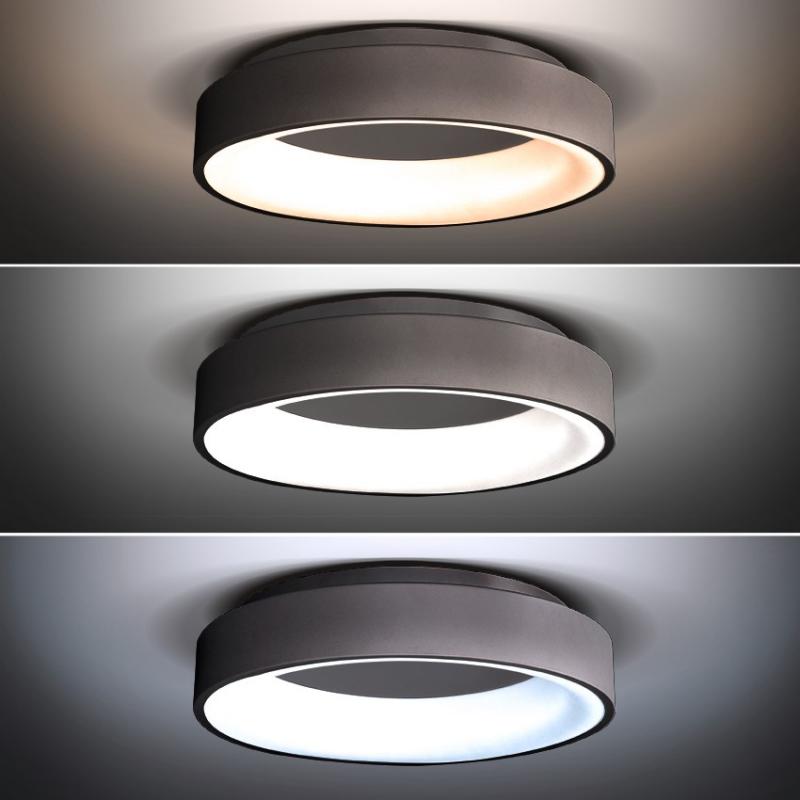 Solight LED stropní světlo kulaté Treviso, 48W, 2880lm, stmív,dálk. ovl, šedá