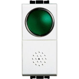 Bticino LIVING.LIGHT N4038V - Tlačítko s zeleným difuzorem, 1M, bílá