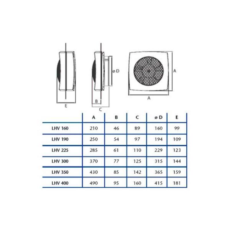 CATA LHV 160-Ventilátor axiální pro společenské prostory (00660000)