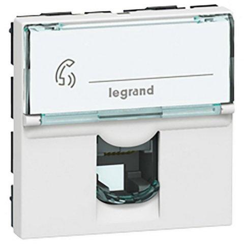 LEGRAND Mosaic 078732 - Zásuvka telefonní RJ12, 6 kontaků, 2M, bílá