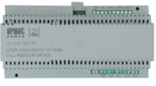 URMET 1083/75 - Interface pro 4 vchody a 4 stoupačky, 10 DIN modulů