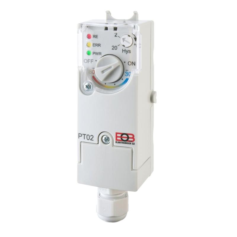 ELEKTROBOCK PT02 - Elektronický příložný termostat s nastavitelnou hysterezí (0646)