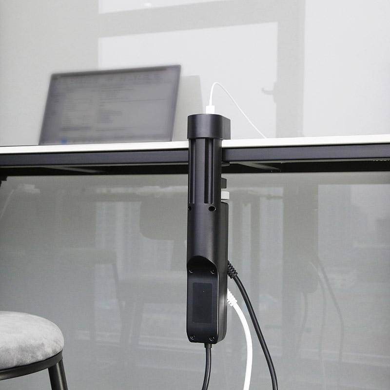 Solight 3z + USB A+C blok zásuvek na stůl, 2m, černý, USB 20W PD