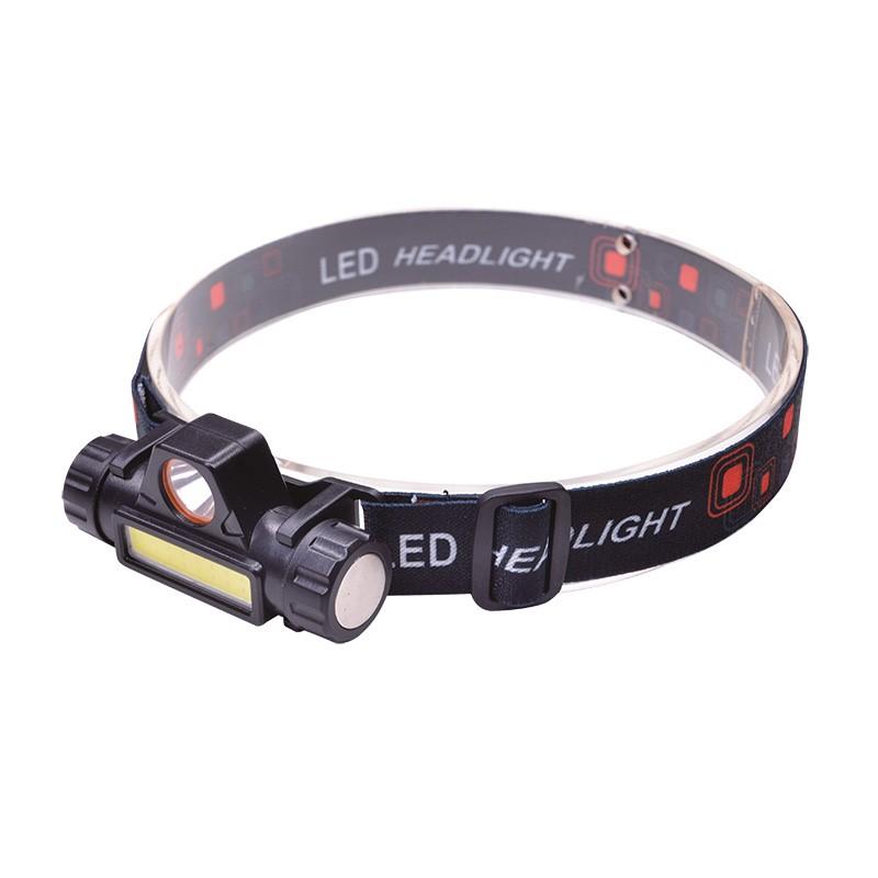 Solight LED čelová nabíjecí svítilna, 3W + COB,150 + 60lm, Li-ion, USB