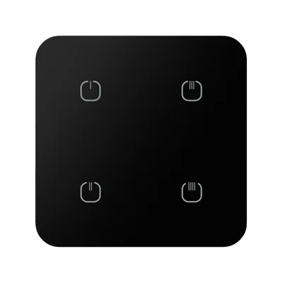 ELKO EP RFGB-240/B - Dotykový skleněný ovladač - 4 tlačítka BLACK ROUND