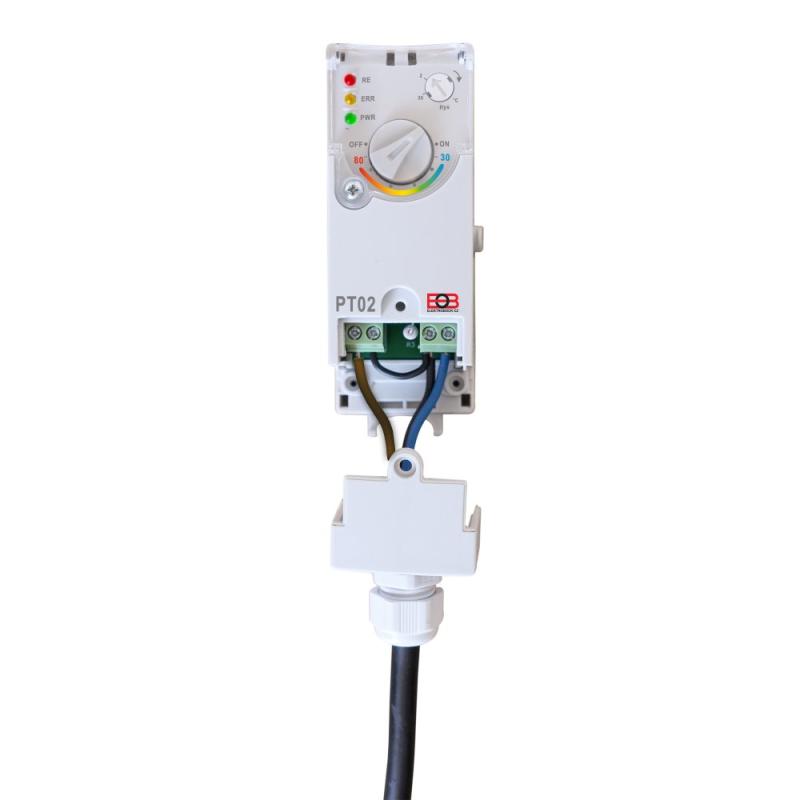 ELEKTROBOCK PT02 - Elektronický příložný termostat s nastavitelnou hysterezí (0646)