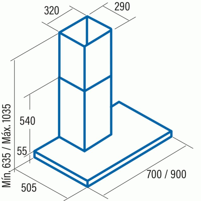 CATA LEGEND INOX 700 Komínová digestoř ke zdi, 70 cm, nerez