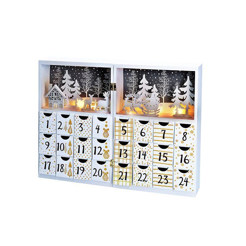 Solight LED adventní kalendář - kniha, 8x LED, 40x30cm, 2x AAA